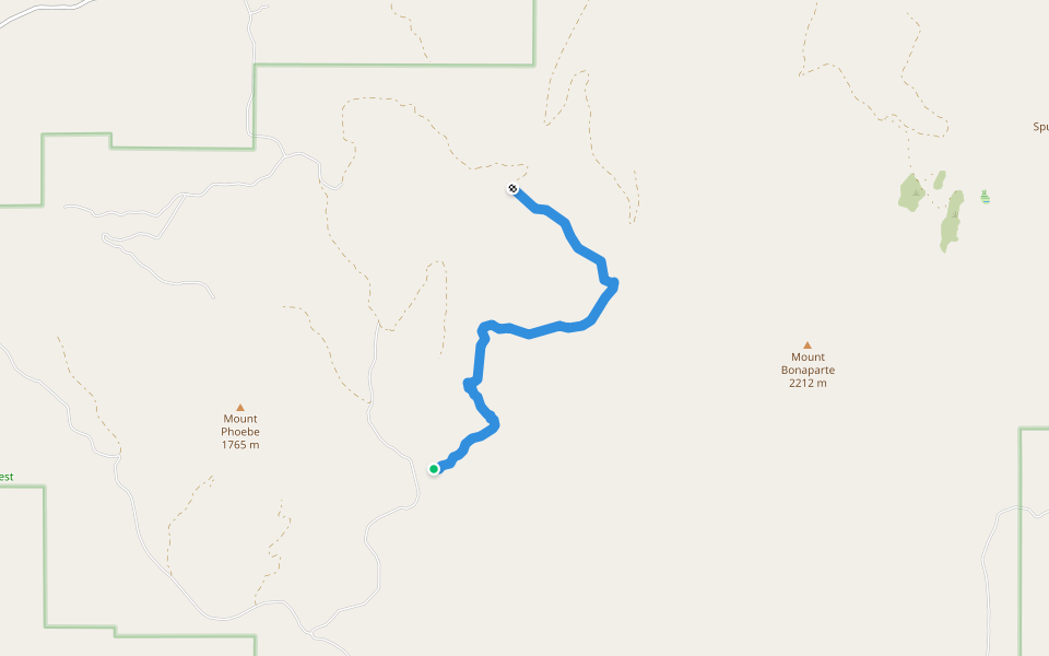 Cabin Trail walking route map in Tonasket