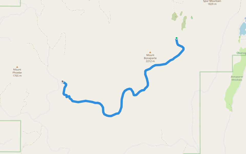 Fourth of July Ridge Trail walking route map in Tonasket