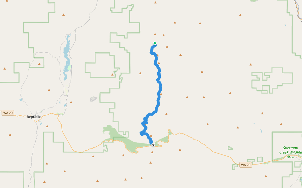 Kettle Crest North Trail walking route map in Malo