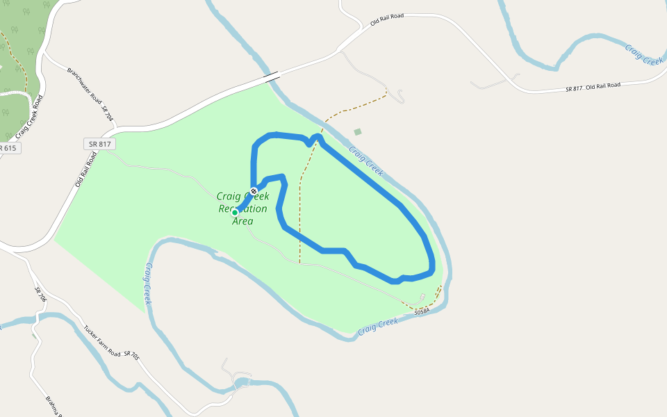 Craig Creek Trail walking route map in Eagle Rock