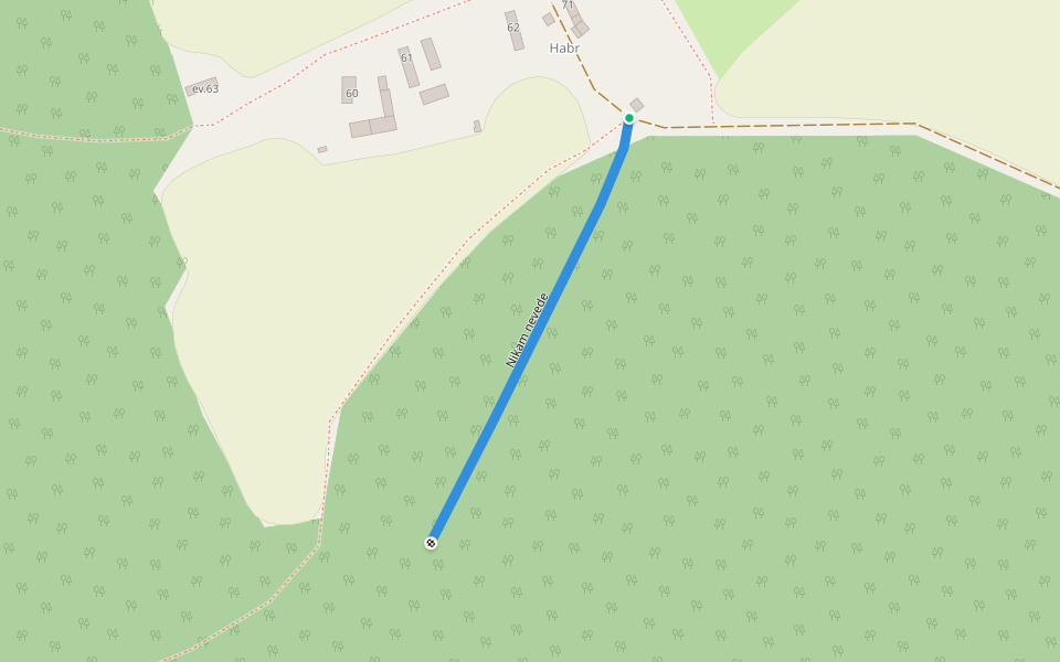 Nikam nevede walking route map in Zásmuky