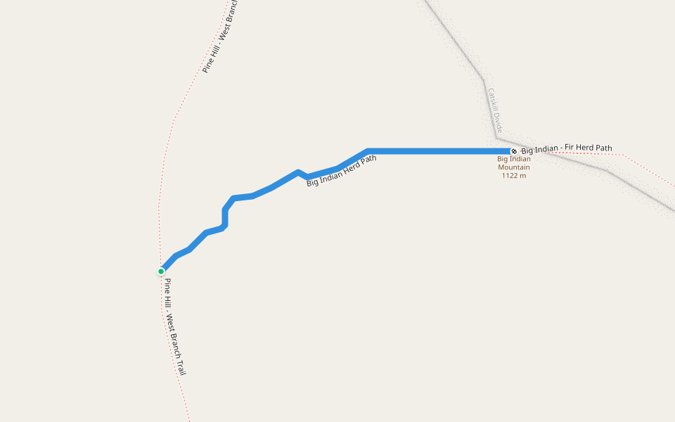 Big Indian Herd Path walking route map in Arkville