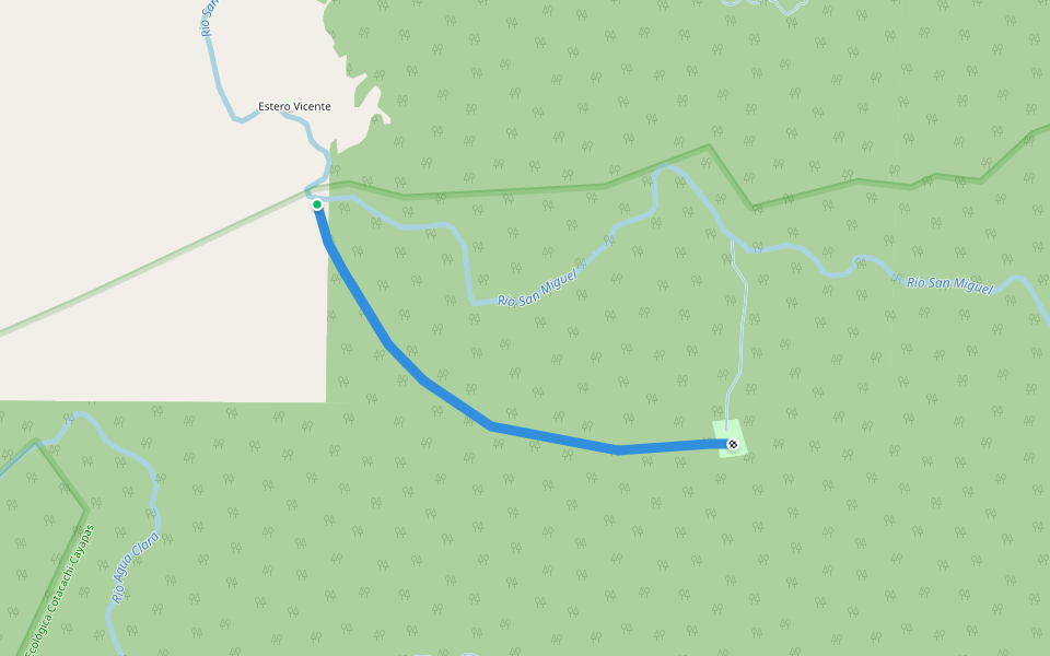 Ruta Salto Bravo walking route map in San Miguel