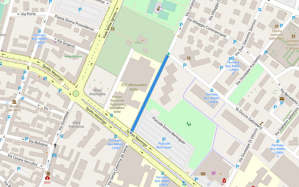 Via Bambini nella Shoah walking route map in Alessandria