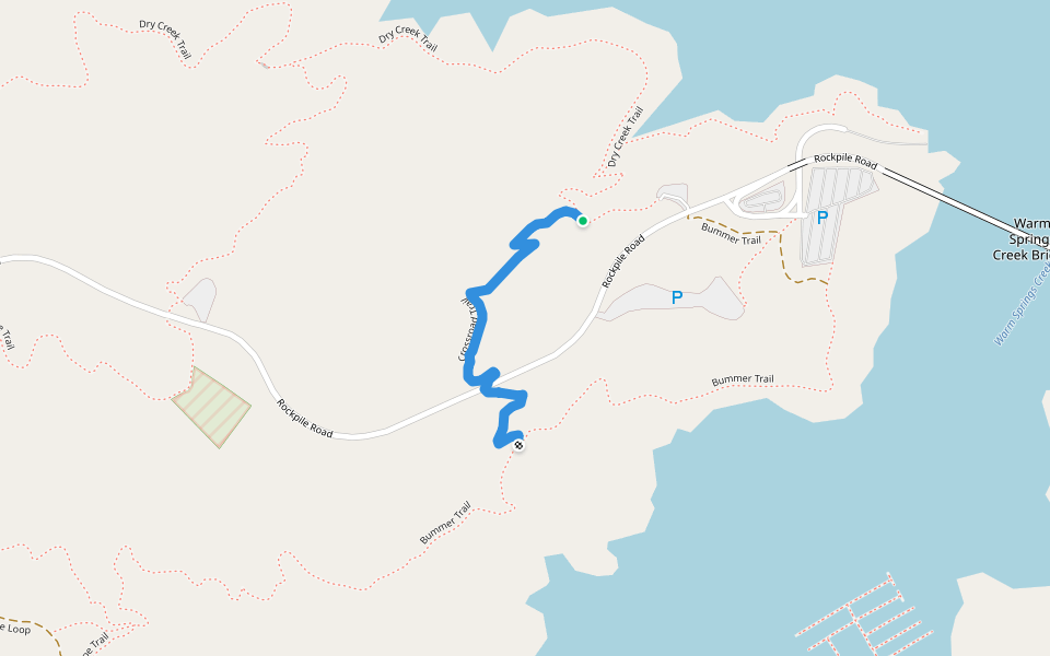 Crossroad Trail walking route map in Geyserville