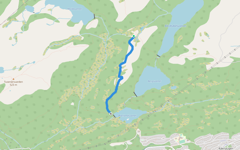 Høglistien walking route map in Molde