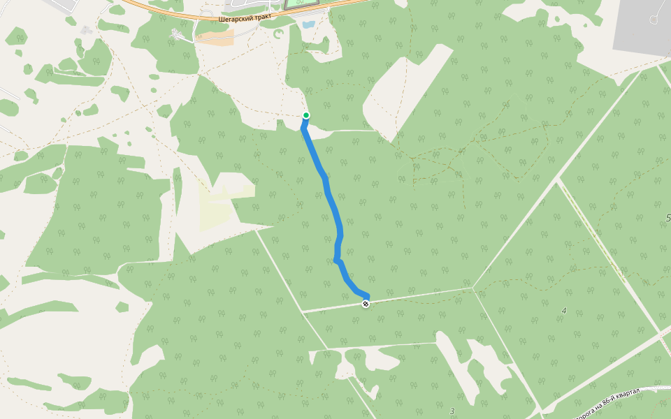 Примерная walking route map in Zorkal'tsevo