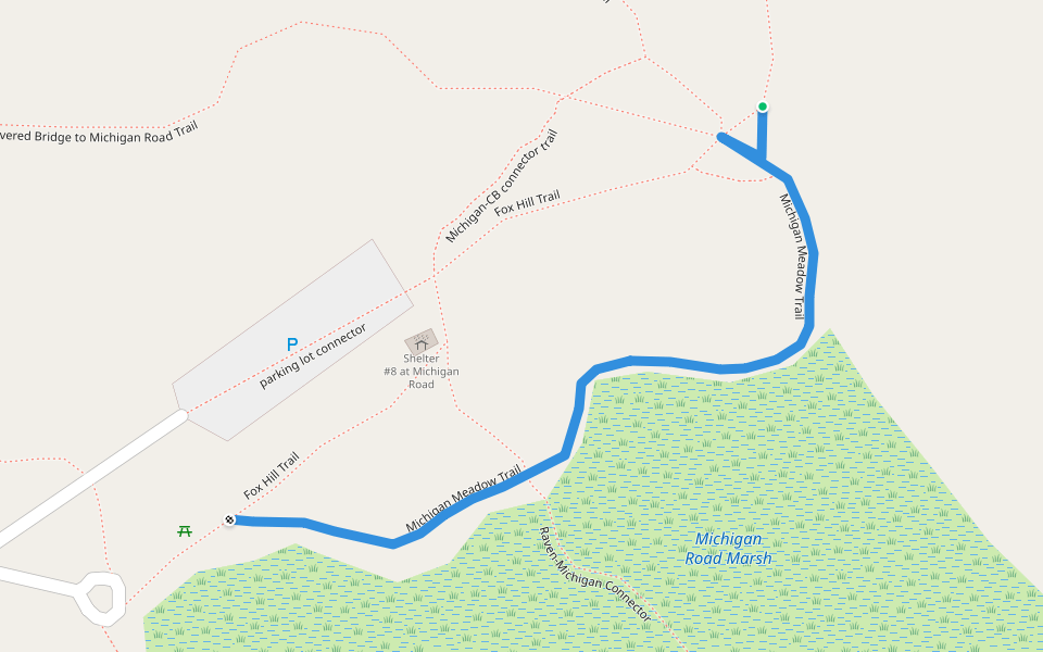 Michigan Meadow Trail walking route map in Pound Ridge