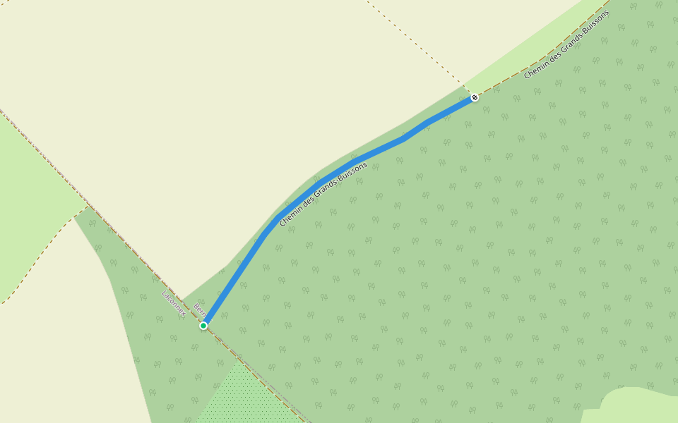 Chemin des Grands-Buissons walking route map in Soral