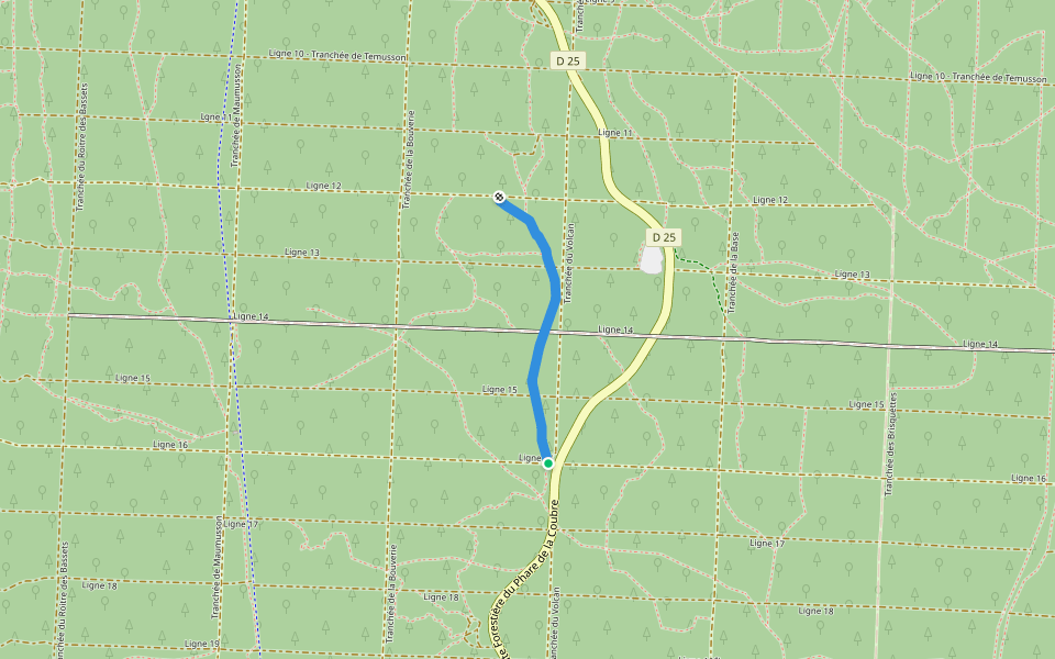 MTB singeltrack walking route map in La Tremblade