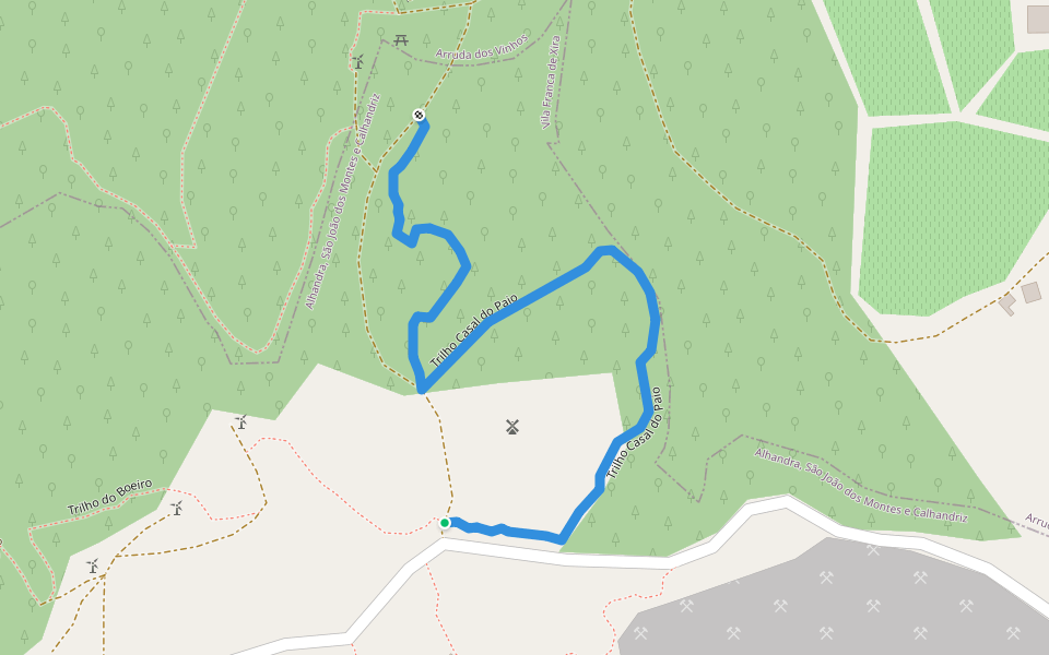 Trilho Casal do Paio walking route map in São João dos Montes