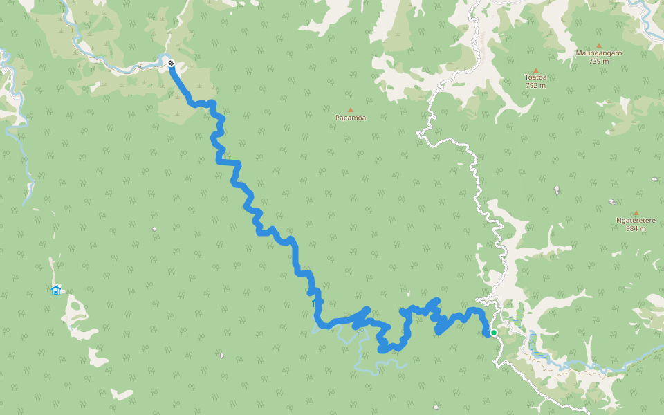 Pakihi Track walking route map in Toatoa