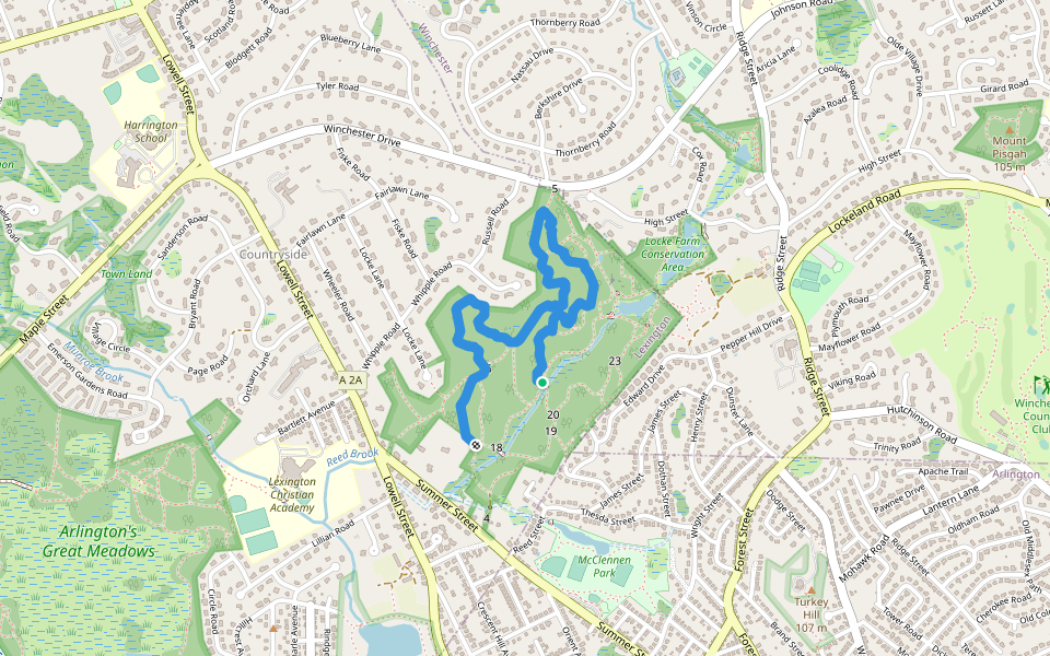 Geology Trail walking route map in Lexington
