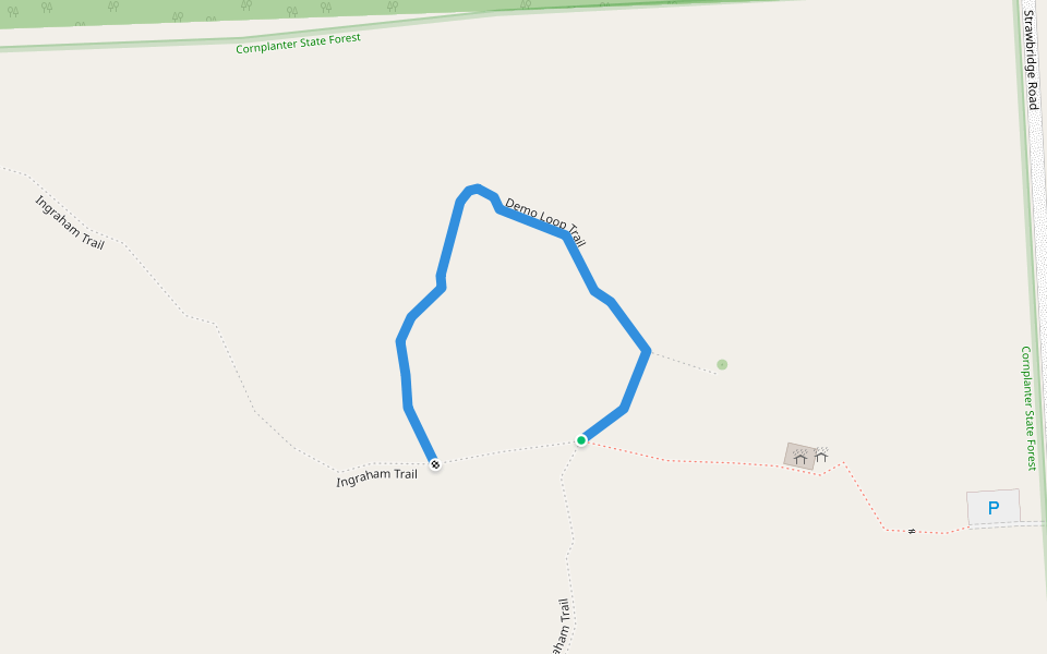 Demo Loop Trail walking route map in Townville