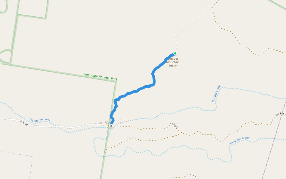 Mt Boulder Hiking Trail walking route map in Mothar Mountain