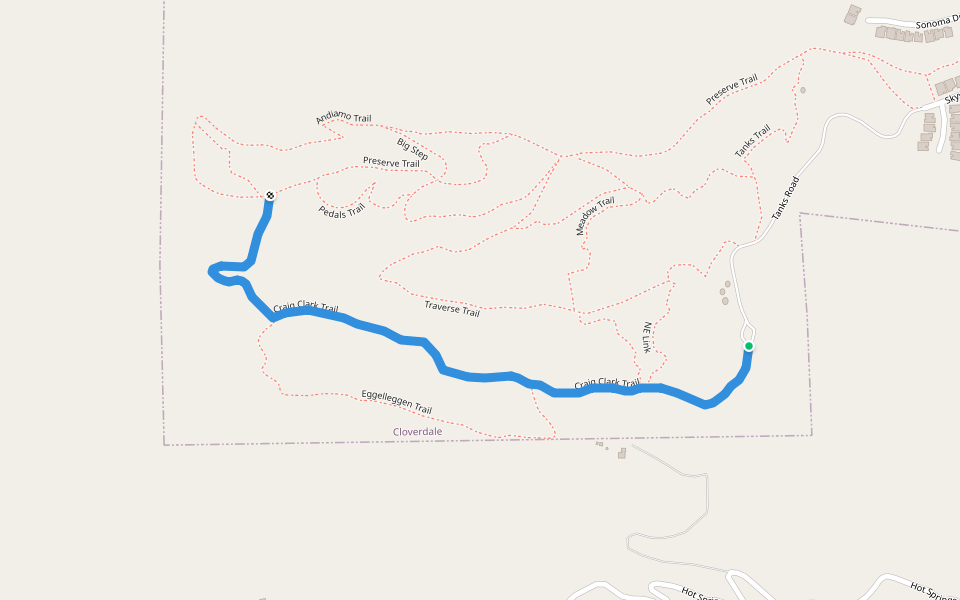 Craig Clark Trail walking route map in Cloverdale