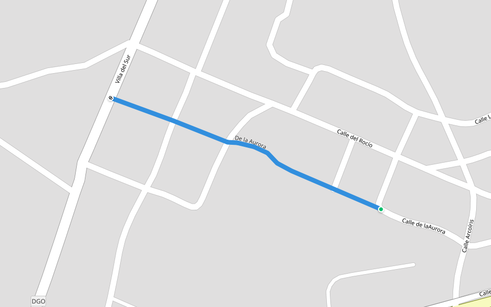 De la Aurora walking route map in Durango