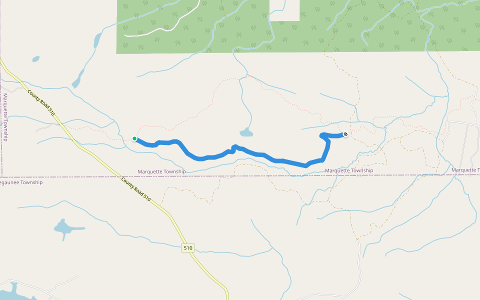 Mead Bypass walking route map in Marquette Township