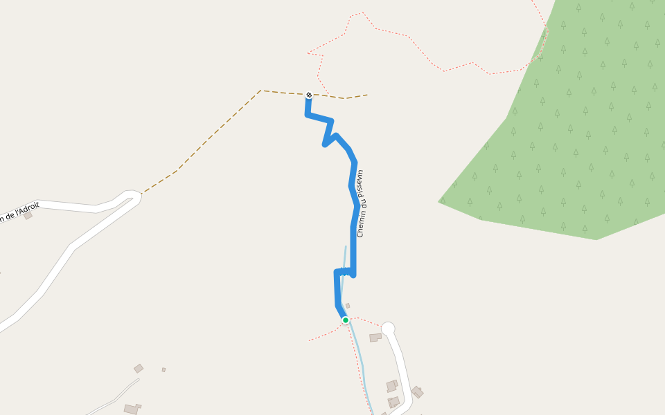 Chemin du Pissevin walking route map in Barcelonnette