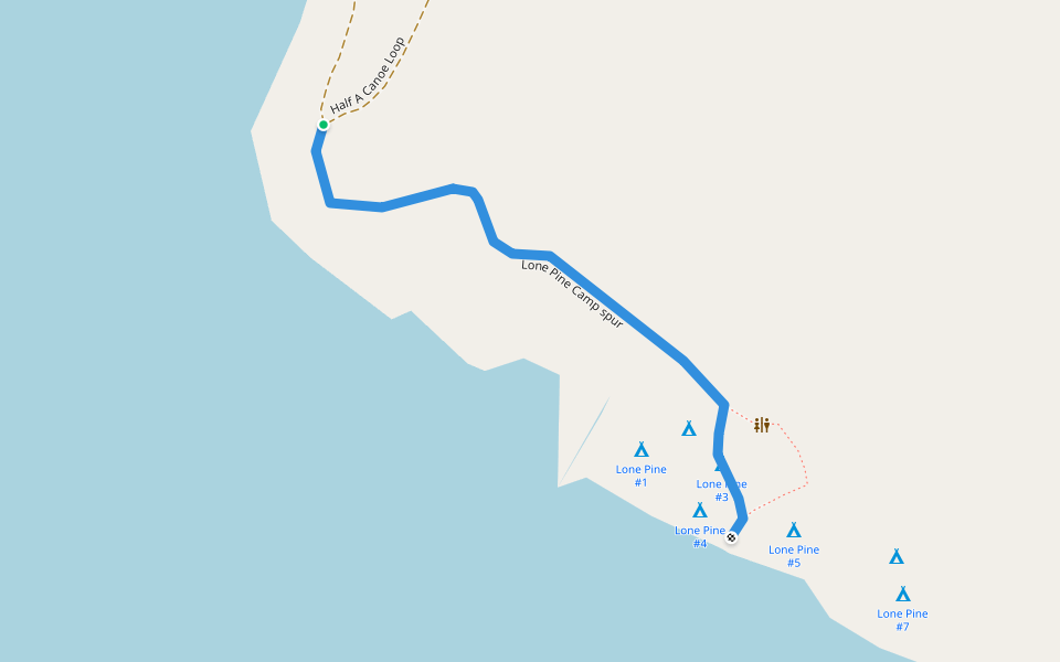 Lone Pine Camp spur walking route map in Geyserville