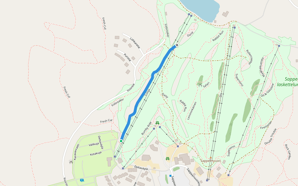 S-linja walking route map in Sappee
