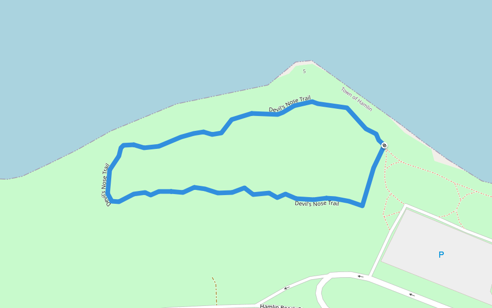 Devil's Nose Trail walking route map in Hamlin