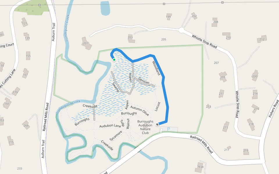 Woodland walking route map in Victor