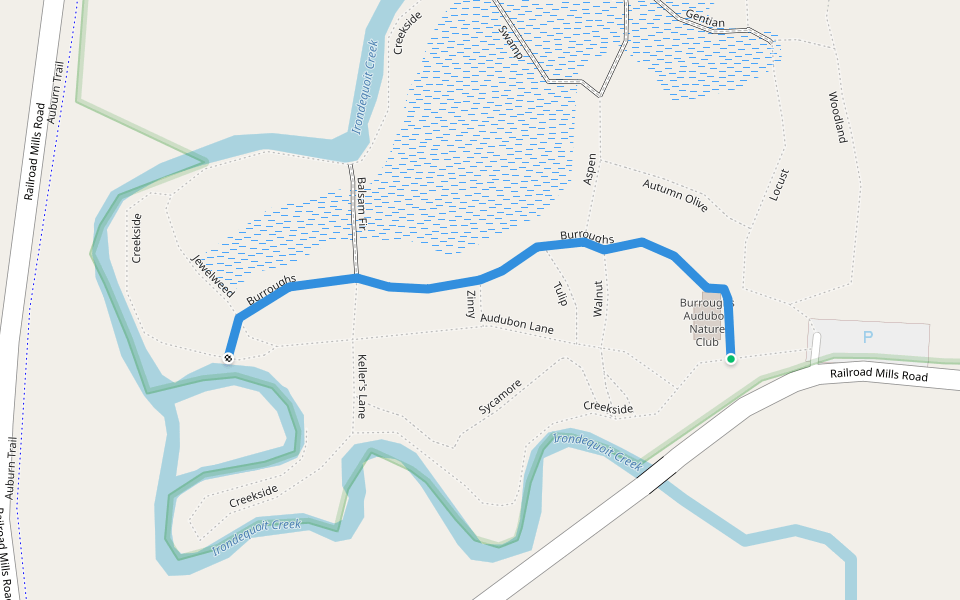 Burroughs walking route map in Victor