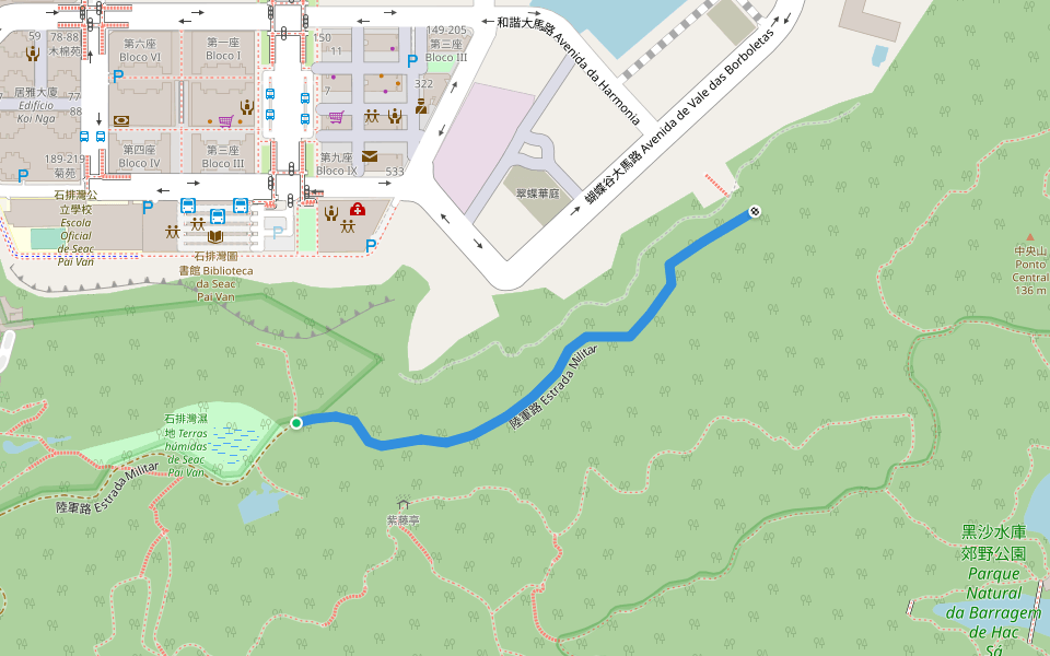 陸軍路 Estrada Militar walking route map in Coloane Village