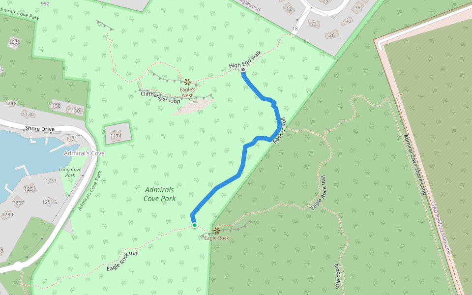 Rock n' Roll walking route map in Bedford