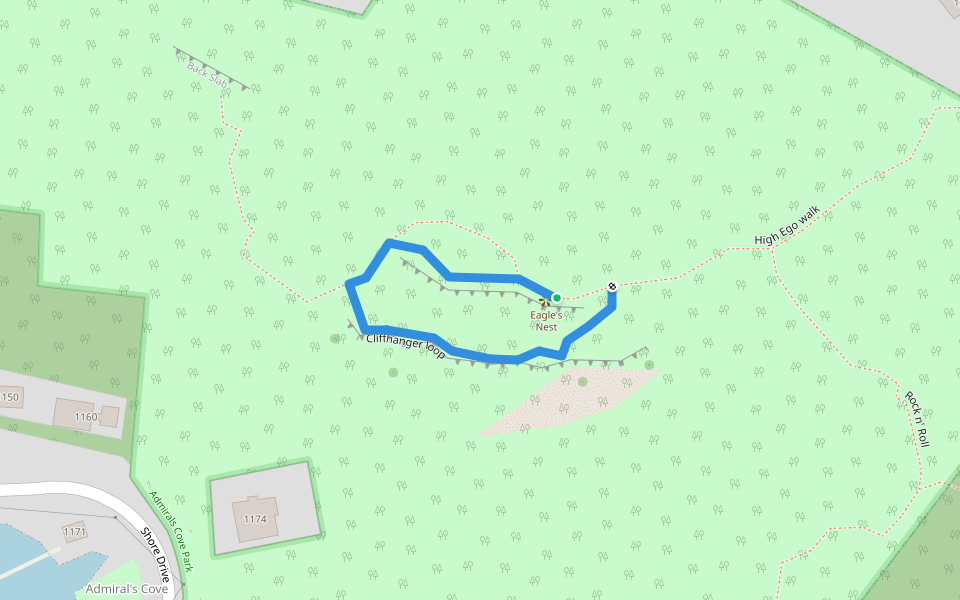 Cliffhanger loop walking route map in Bedford