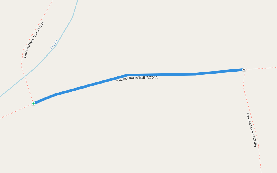 Pancake Rocks Trail (FS704A) walking route map in Divide