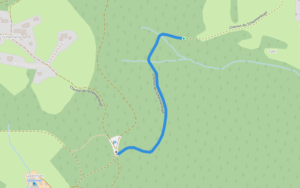 Chemin du Schelmenkopf walking route map in Ribeauvillé