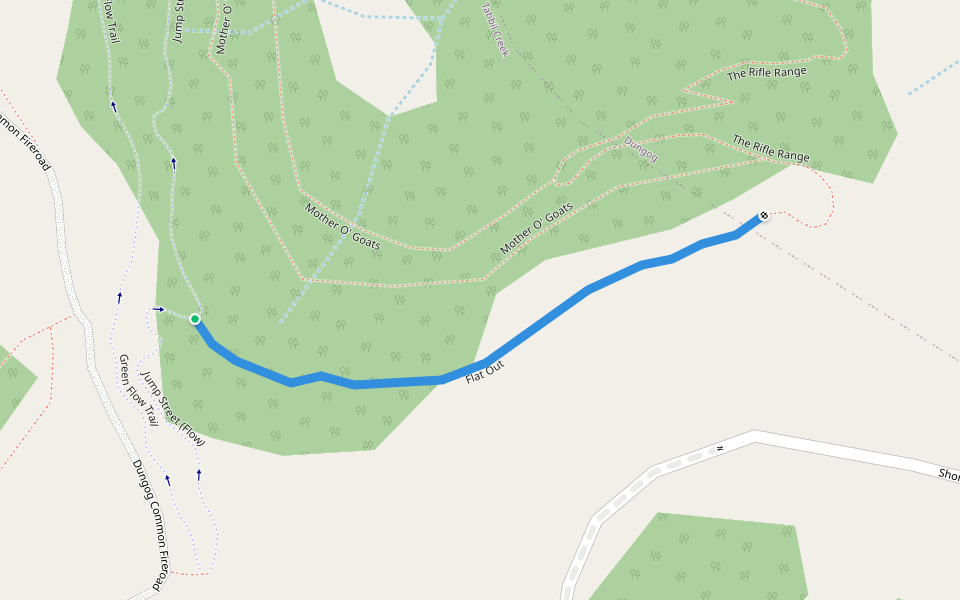 Flat Out walking route map in Tabbil Creek