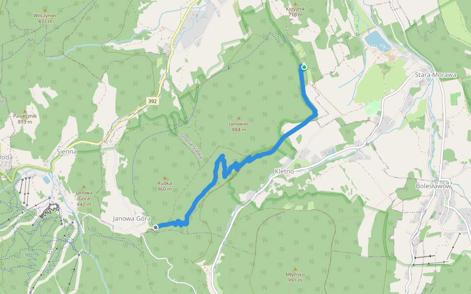Rudka Czerwona walking route map in Stronie Śląskie