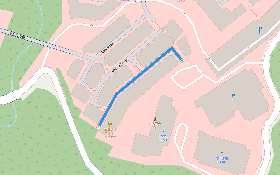 High Street walking route map in Gotemba