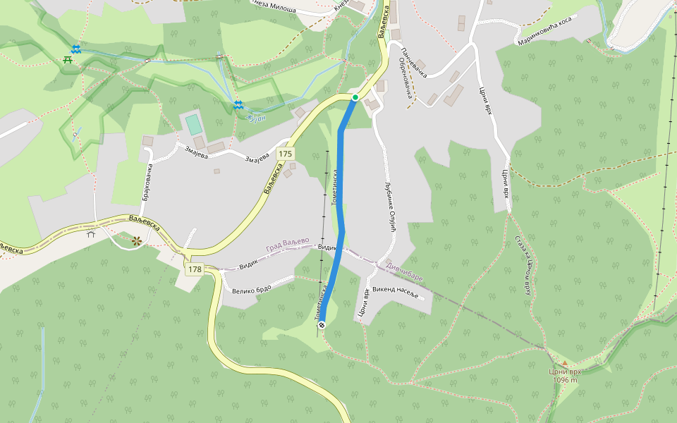 Тометинска walking route map in Дивчибаре