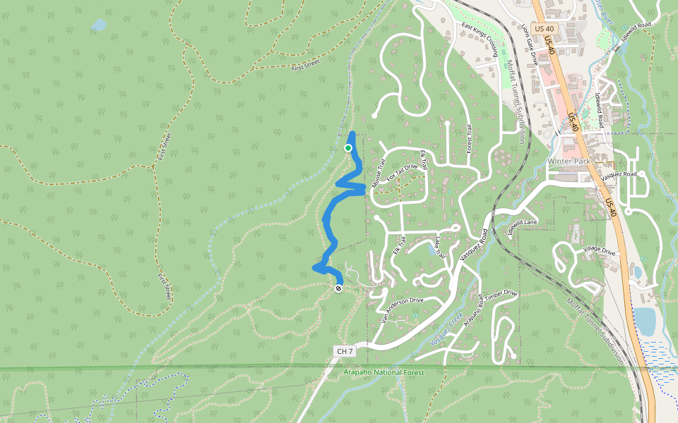 Sundog walking route map in Winter Park