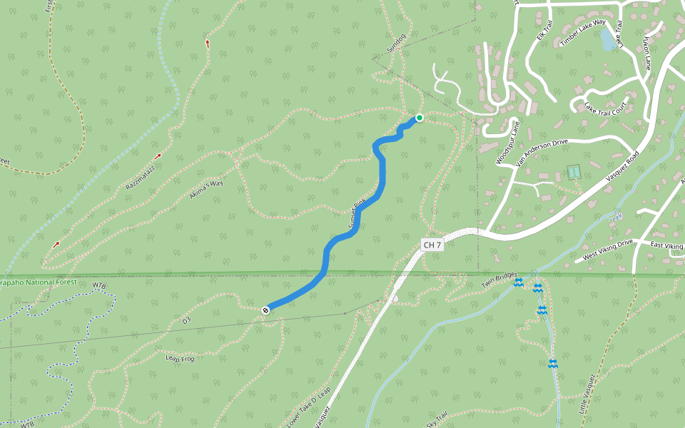 Sunset Pink walking route map in Winter Park