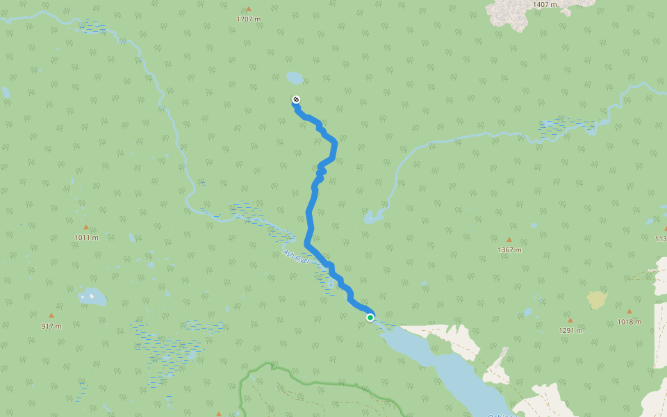 Ash River Trail walking route map in Port Alberni