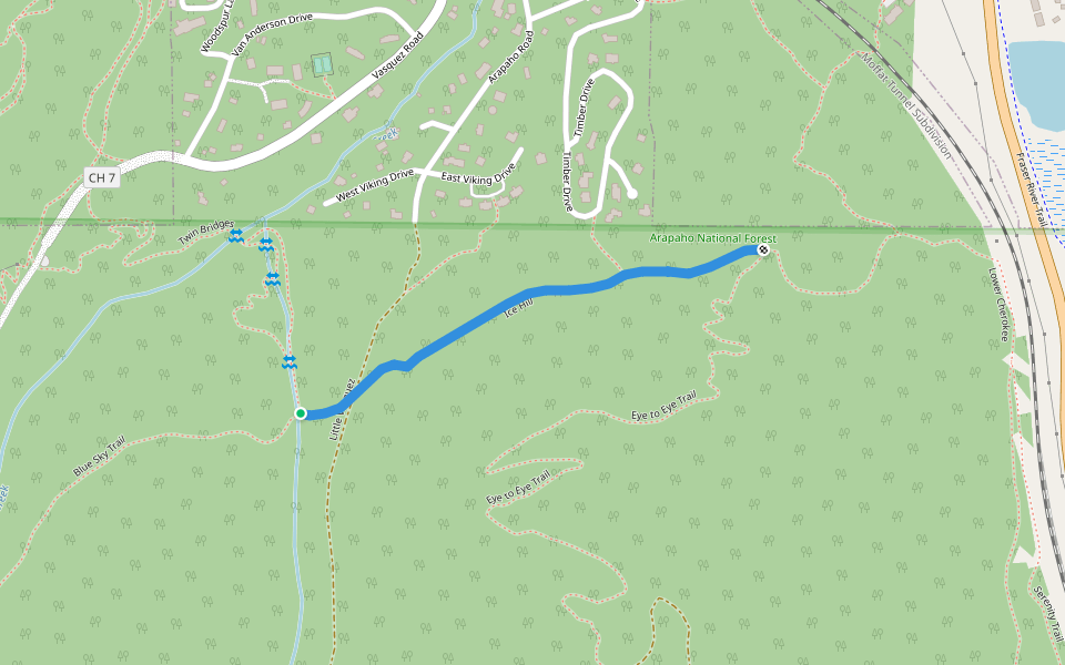 Ice Hill walking route map in Winter Park
