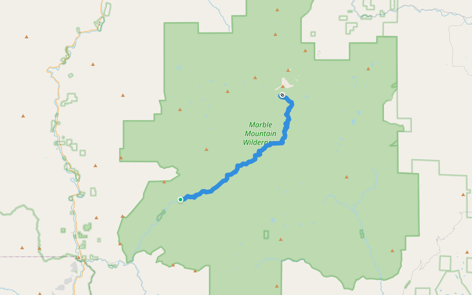 Wooley Creek Trail walking route map in Sawyers Bar