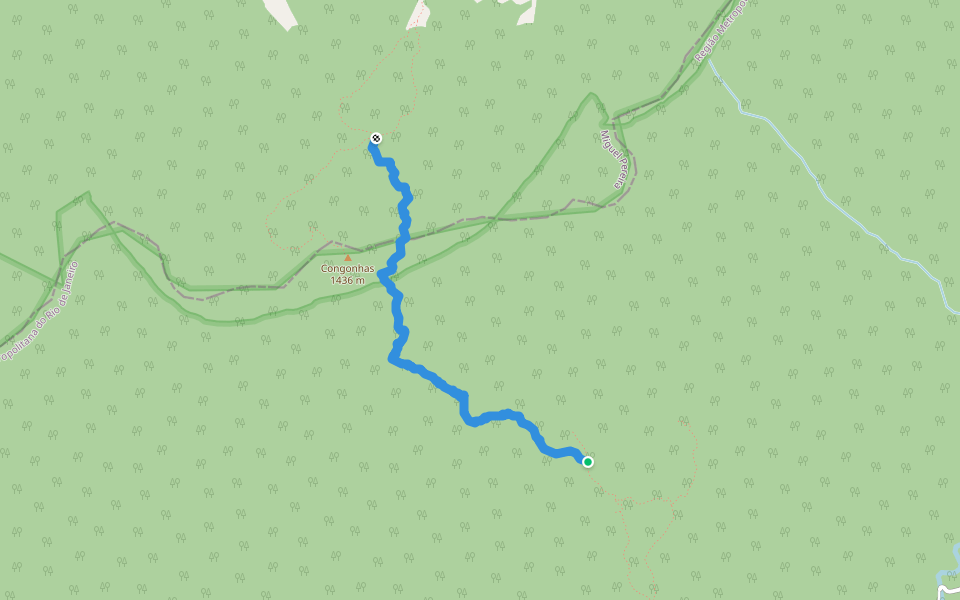 Trilha de ligação da Cachoeira Veu de Noiva com o Congonhas walking route map in Duque de Caxias