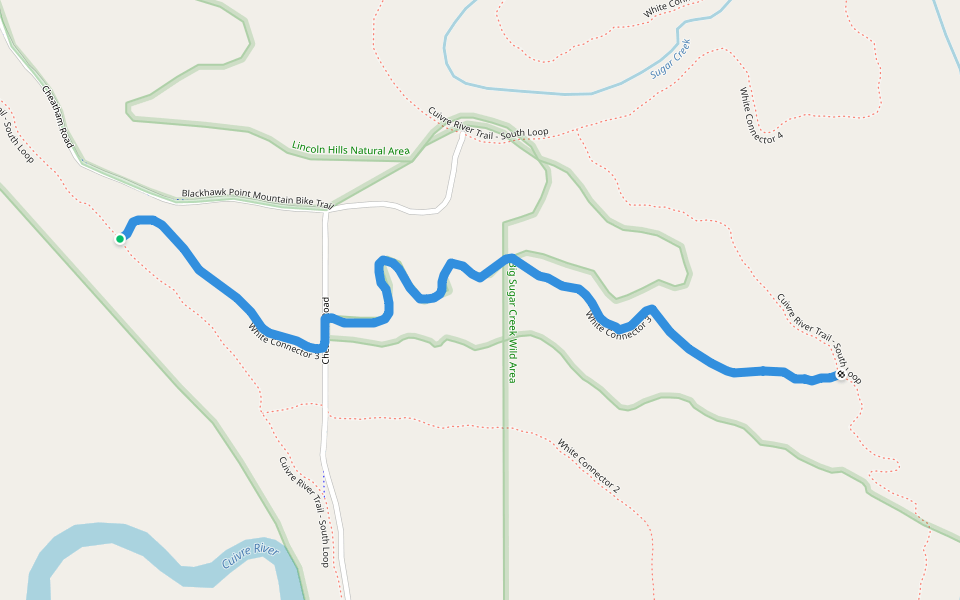 White Connector 3 walking route map in Troy