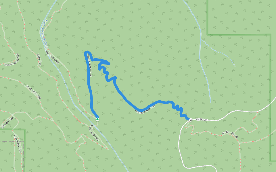 Twisted Ankle Trail walking route map in Winter Park