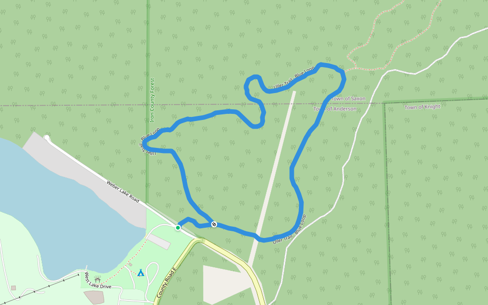 Uller Trail - Blue Loop walking route map in Upson