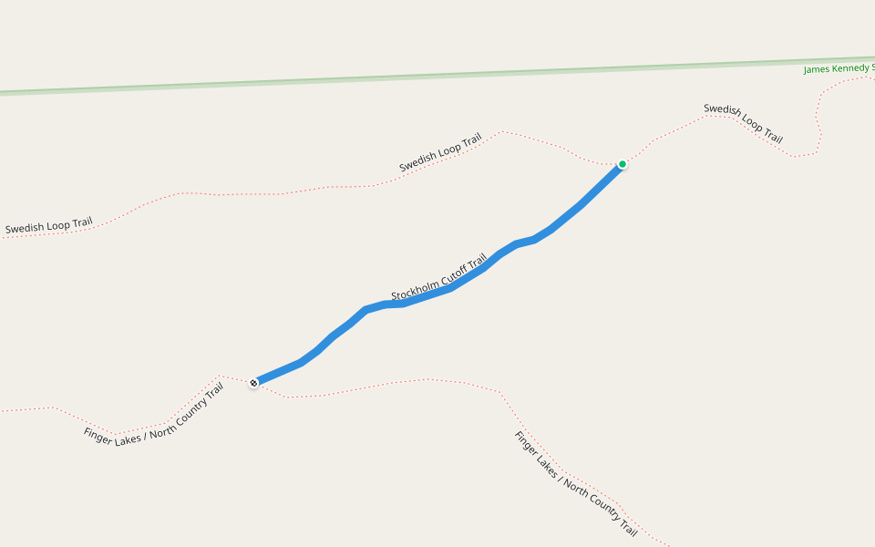 Stockholm Cutoff Trail walking route map in Cortland
