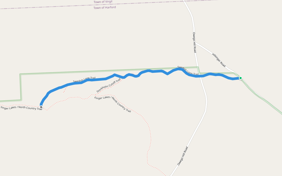 Swedish Loop Trail walking route map in Marathon