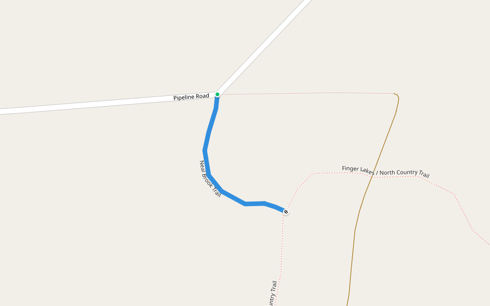 Neal Brook Trail walking route map in Cortland