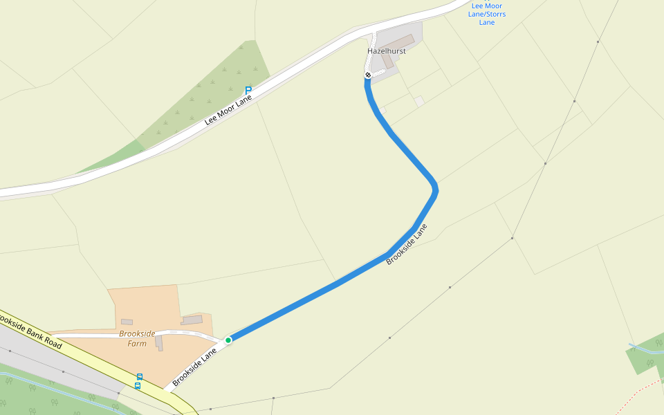 Brookside Lane walking route map in Brookside